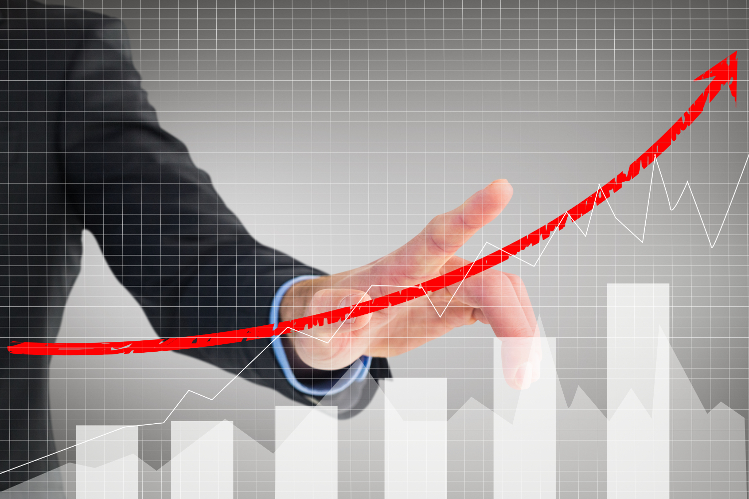 Picture showing increasing graph of revenue of tiffin service business